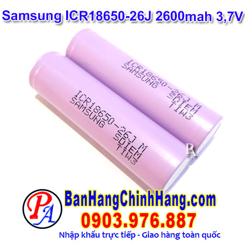 Pin Sạc Công Nghiệp Li-ion 3,7V Samsung ICR 18650-26J 2600mAh