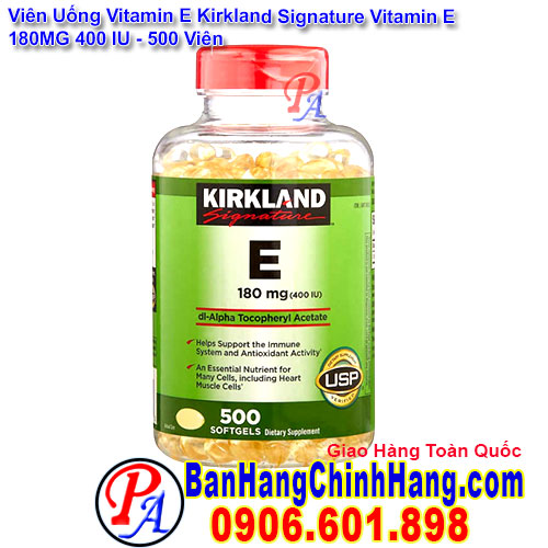 Viên Uống Vitamin E Kirkland Signature Vitamin E 180MG 400 IU 500 Viên